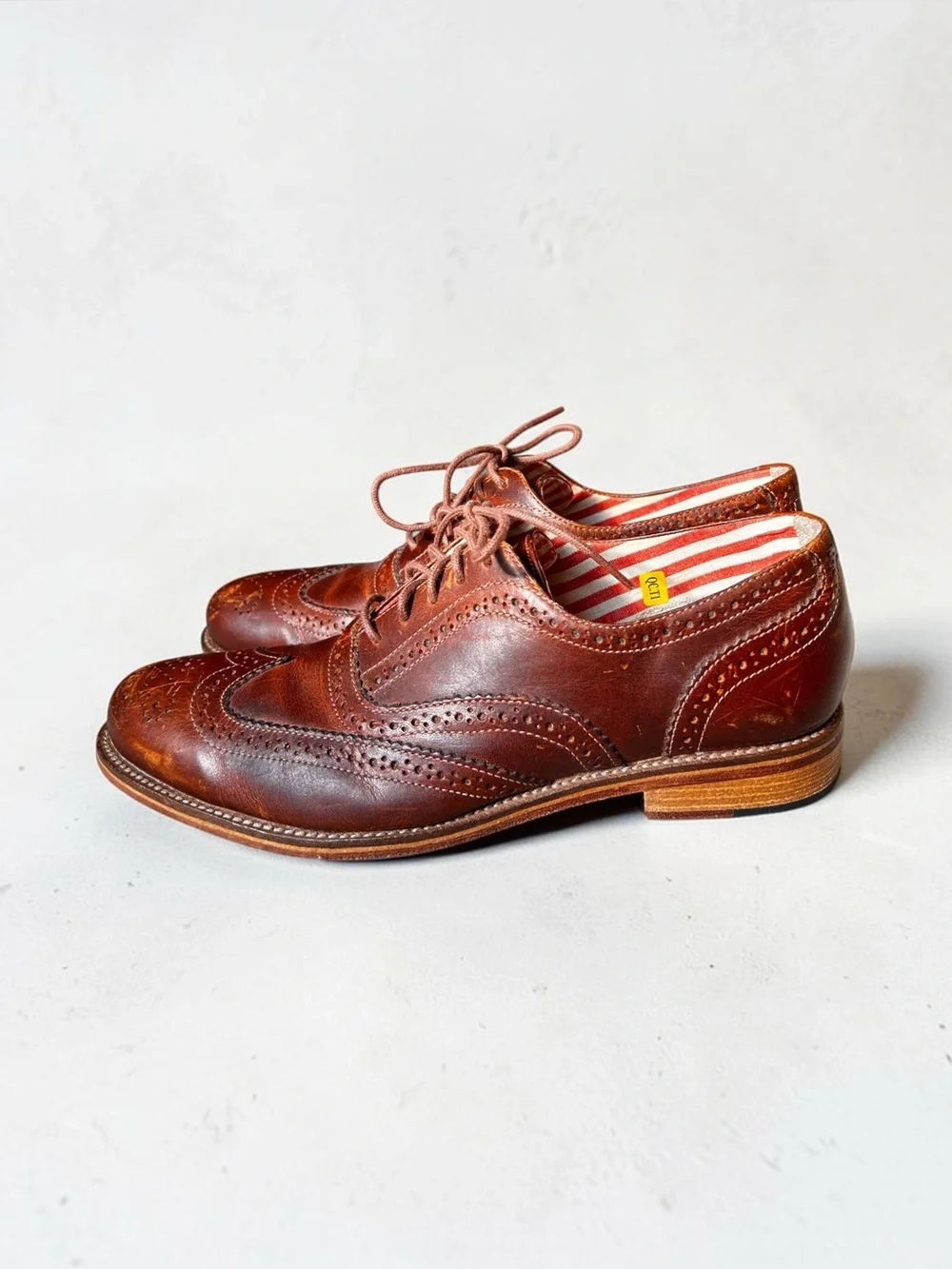 J Shoes Men’s Charlie Leather Wingtip Oxford Brogue Cap Toe Lace Up Shoes 9